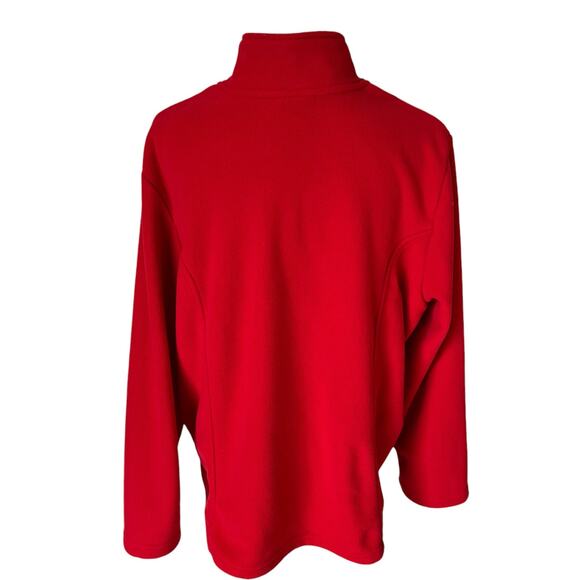Scandia Woods Pullover Fleece Women's Size XL Red Quarter Zip Long Sleeves Warm - Picture 5 of 9